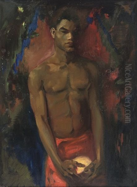 Young North African Man Posing Oil Painting by Gerardus Hendrik Grauss