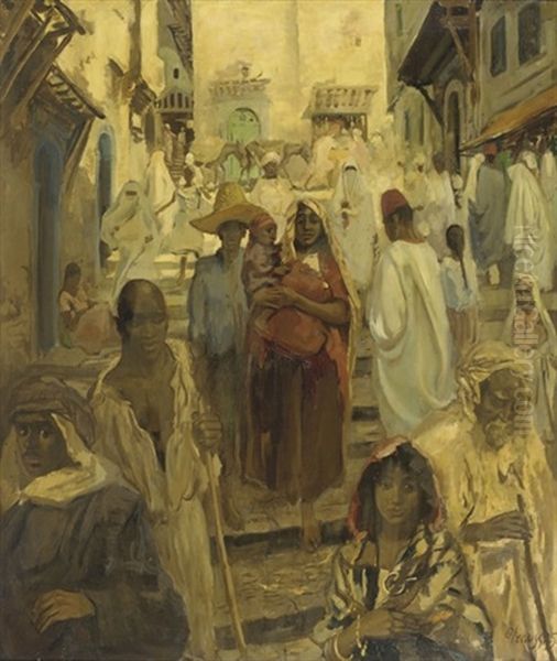 Kasba Algiers Oil Painting by Gerardus Hendrik Grauss