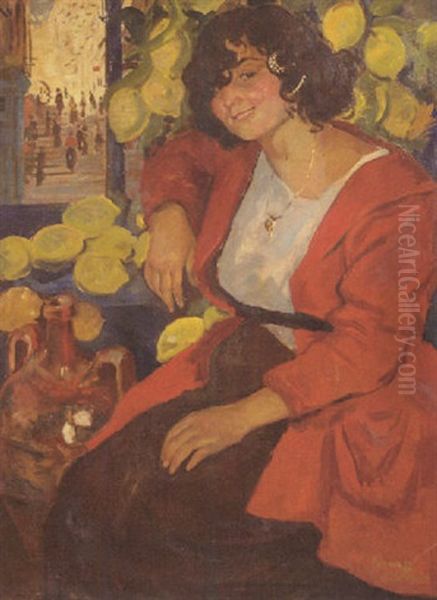 Limonade Verkoopster, Napels Oil Painting by Gerardus Hendrik Grauss