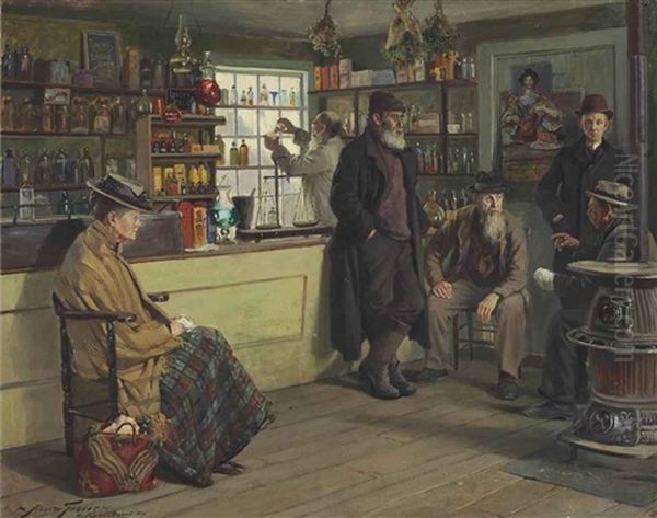 Ye Olde Time Drugge Shop Oil Painting by Abbott Fuller Graves