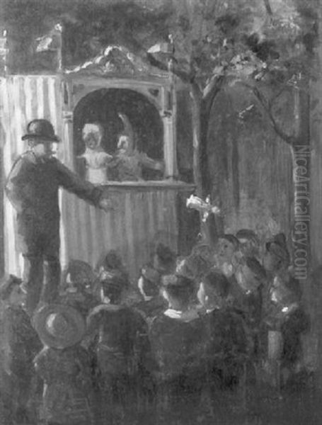 A Punch And Judy Show, Boston Oil Painting by Abbott Fuller Graves