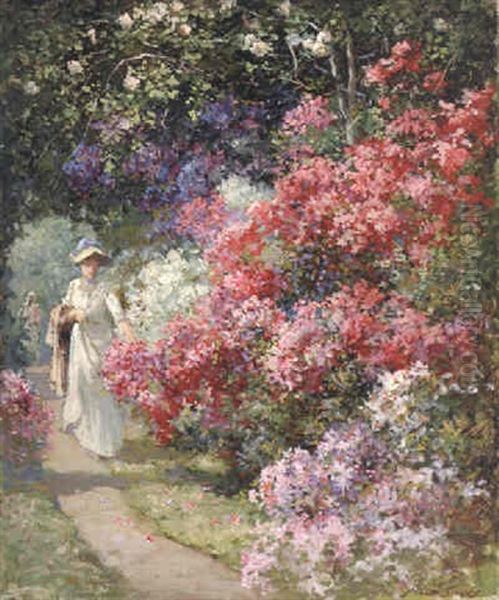 Strolling In The Garden Oil Painting by Abbott Fuller Graves