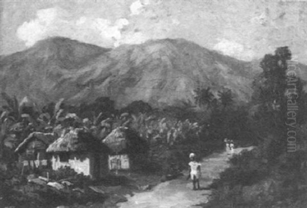 The Village Road, Jamaica Oil Painting by Abbott Fuller Graves