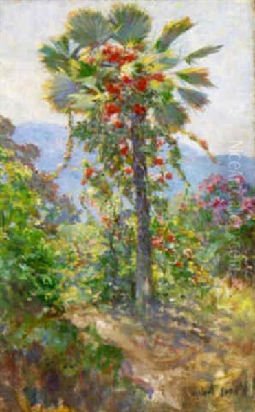 Flowering Vines On Palm Tree Oil Painting by Abbott Fuller Graves