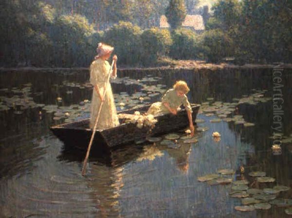 Pond Lilies Oil Painting by Abbott Fuller Graves