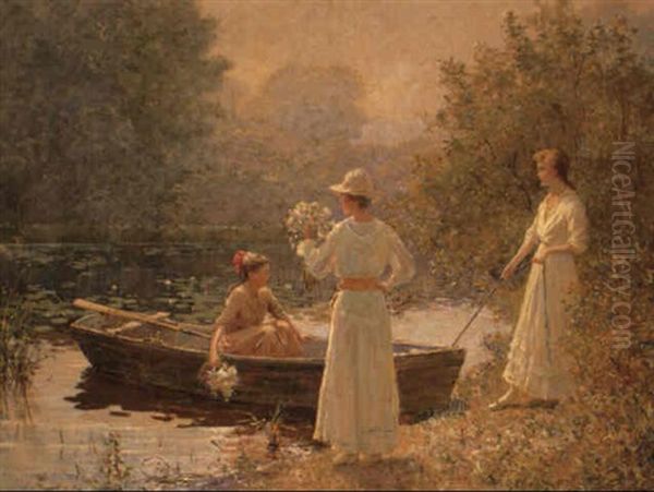 Afternoon At The Pond Oil Painting by Abbott Fuller Graves