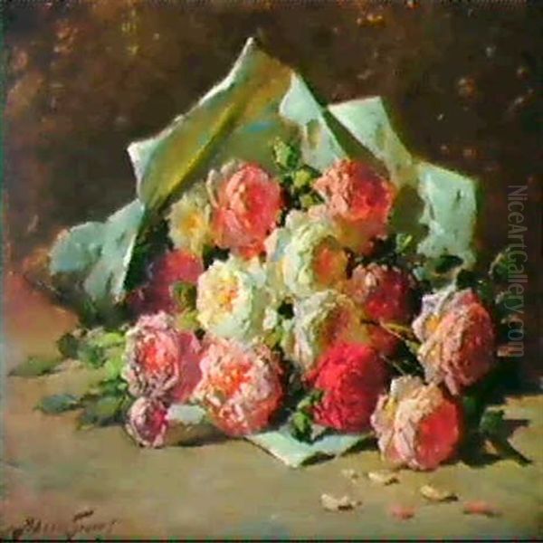 A Bouquet Of Roses Oil Painting by Abbott Fuller Graves