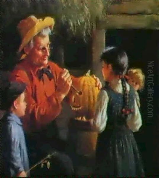 Jack-o-lantern Oil Painting by Abbott Fuller Graves