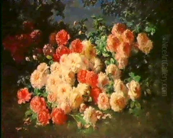 Pink And Red Roes by Abbott Fuller Graves