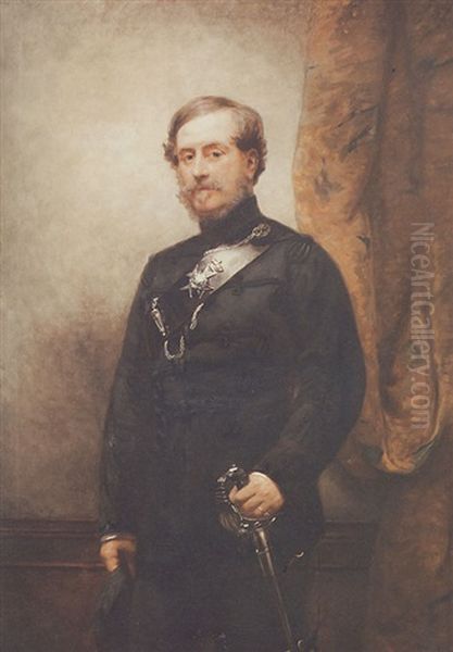 Portrait Of Colonel Robert Myddelton Biddulph, M.p., In Lord Lieutenant's Uniform Oil Painting by Henry Richard Graves