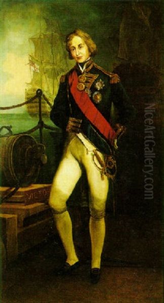 Portrait Of Admiral Lord Nelson Oil Painting by Robert Graves