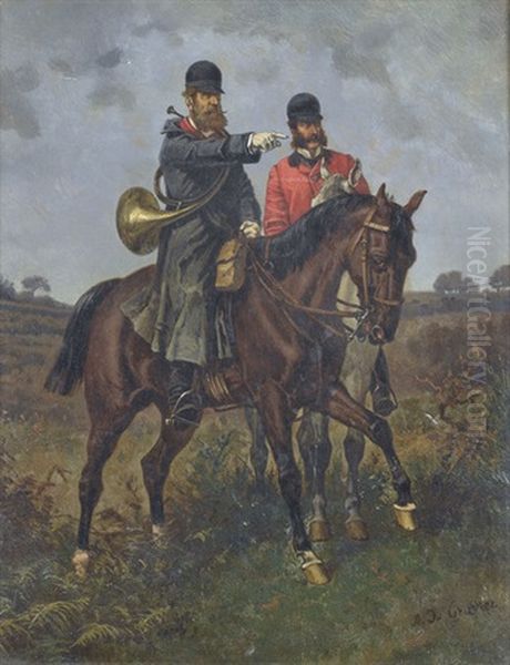 Zwei Pikore Auf Der Jagd Oil Painting by A. du Gravier