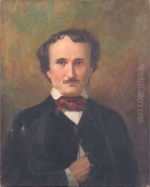 Portrait Of Edgar Allen Poe Oil Painting by Charles A. Gray