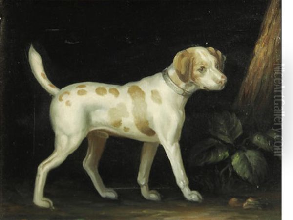 Dog In A Landscape Oil Painting by John Gray