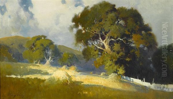 Haystacks And Oaks by Percy Gray