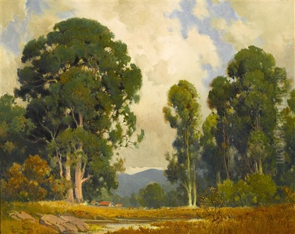 Farm And Eucalyptus by Percy Gray