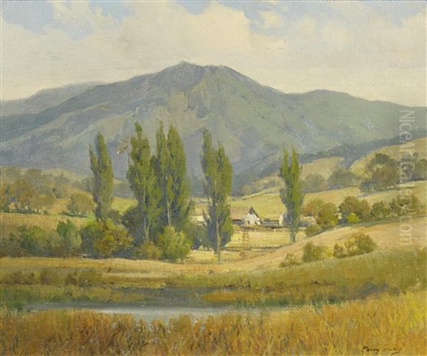 Farm Beneath Mt. Tamalpais Oil Painting by Percy Gray