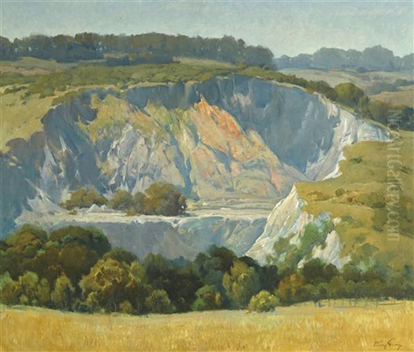 Quarry Near Spring Valley Lakes Oil Painting by Percy Gray