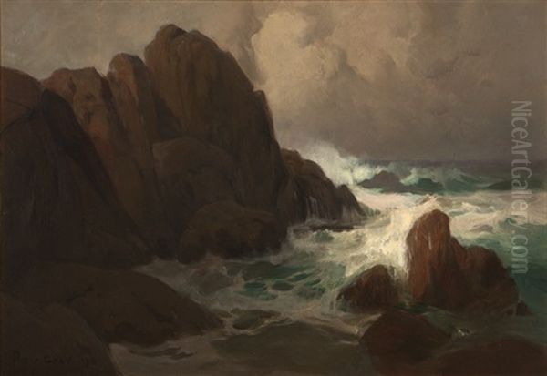 Monterey Coast Oil Painting by Percy Gray