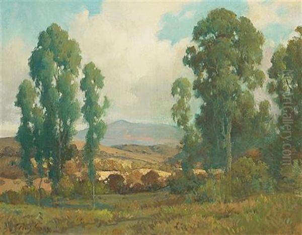 A View Through The Eucalyptus Trees by Percy Gray