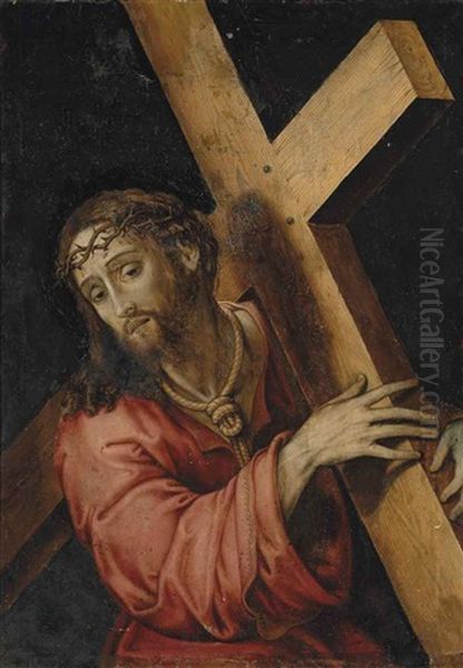 Christ Carrying The Cross Oil Painting by Leonardo Grazia