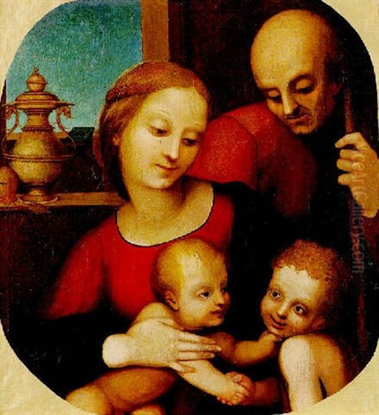 La Sacra Famiglia Oil Painting by Leonardo Grazia