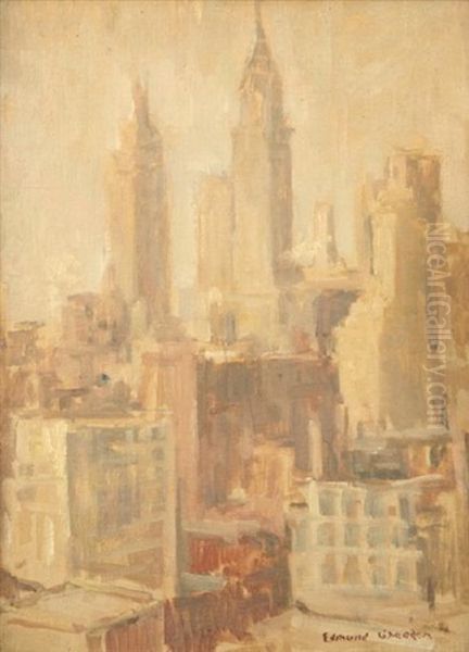 New York Skyline Oil Painting by Edmund William Greacen