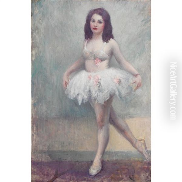 Standing Ballerina Oil Painting by Edmund William Greacen