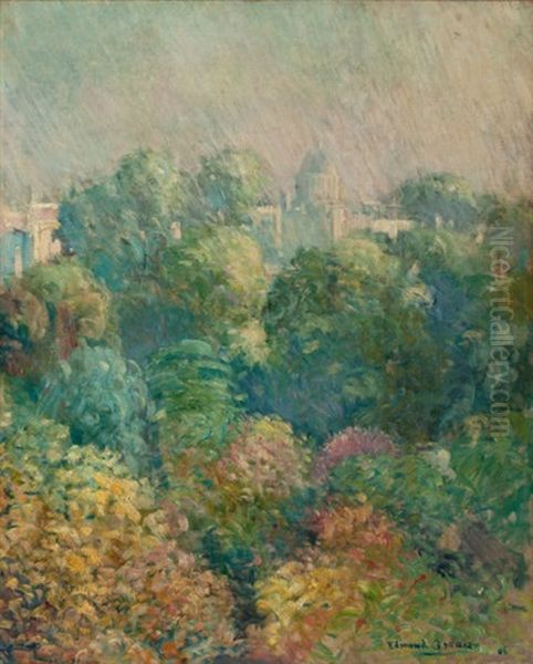 Tree Tops From Boulevard Raspail, Paris Oil Painting by Edmund William Greacen