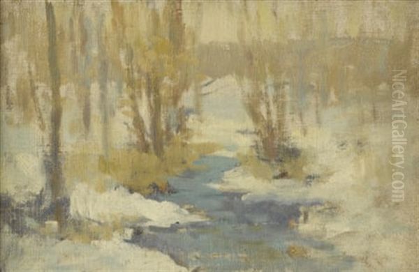 Winter Stream Oil Painting by Edmund William Greacen