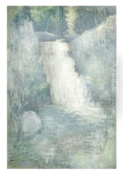 Waterfall, Clinton, Nj Oil Painting by Edmund William Greacen