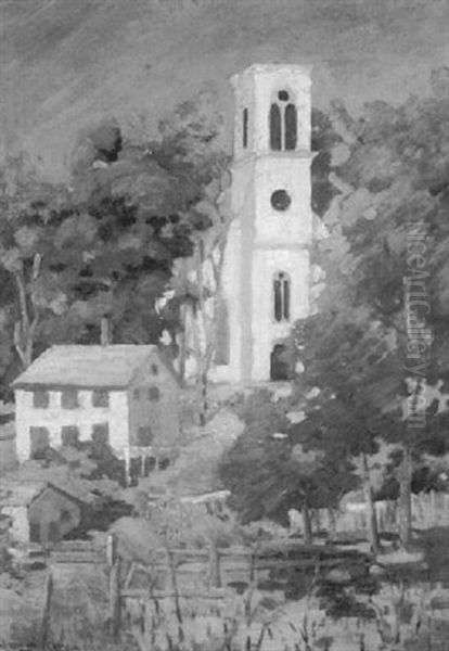 Village Church Oil Painting by Edmund William Greacen