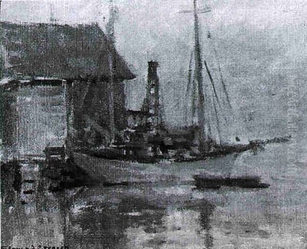 Sailboat At A Mooring Oil Painting by Edmund William Greacen