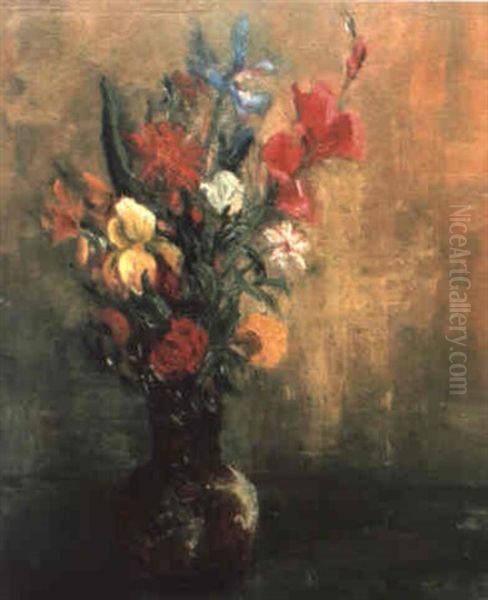 Floral Oil Painting by Edmund William Greacen