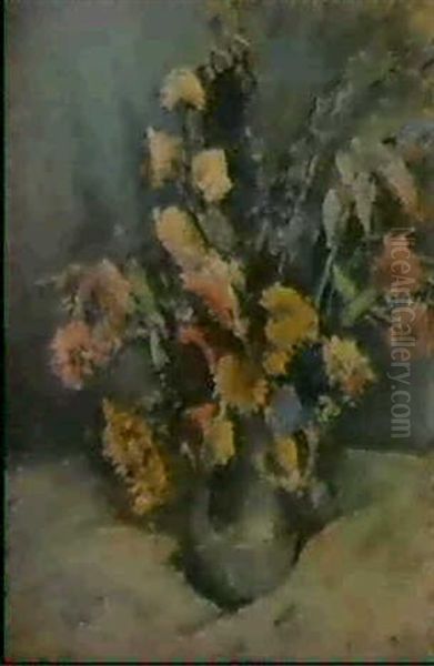 Floral Still Life Oil Painting by Edmund William Greacen