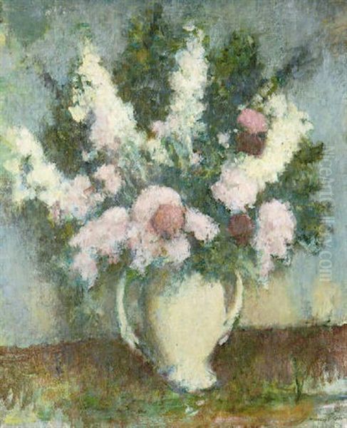 Still Life With Lilacs Oil Painting by Edmund William Greacen