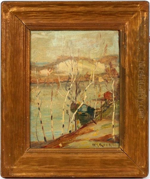 Lake With Dunes In Background Oil Painting by William Greason