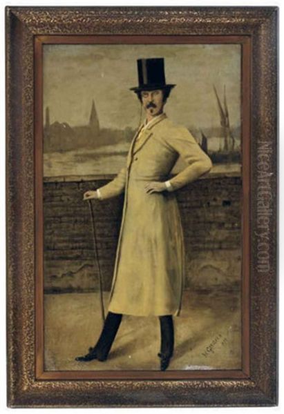 Portrait Of James Mcneill Whistler, Standing Oil Painting by Walter Greaves