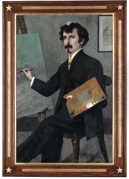 Portrait Of Whistler At His Easel Oil Painting by Walter Greaves