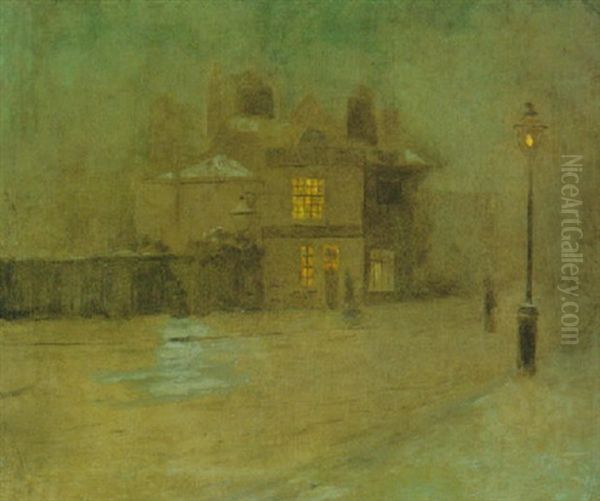 The Black Lion, Old Church Street, Chelsea Oil Painting by Walter Greaves