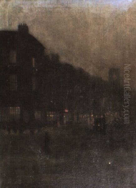 Chelsea Embankment At Dusk Oil Painting by Walter Greaves