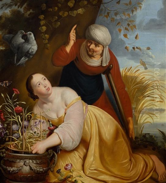 Vertumnus And Pomona Oil Painting by Pieter Fransz de Grebber