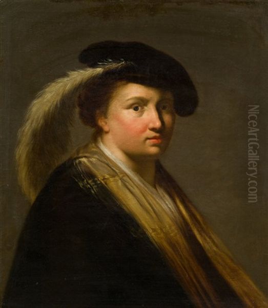 Portrat Eines Jungen Mannes Mit Barett Oil Painting by Pieter Fransz de Grebber