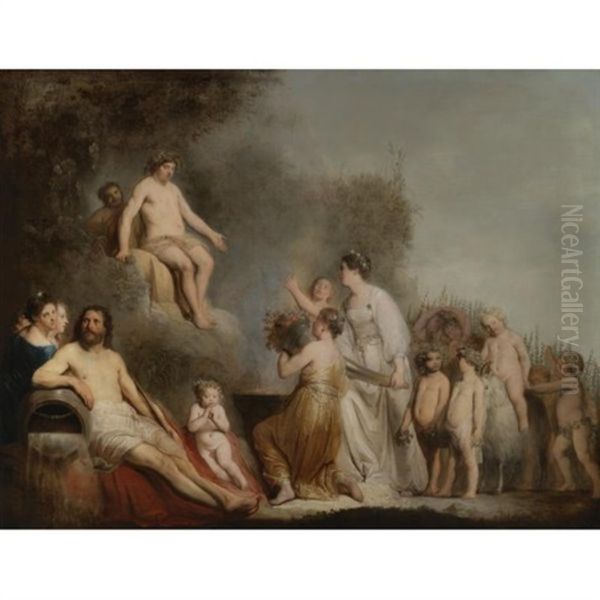 Homage To Bacchus Oil Painting by Pieter Fransz de Grebber