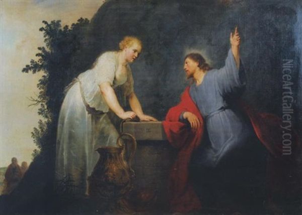 Jesus Und Die Samaritanerin Am Brunnen Oil Painting by Pieter Fransz de Grebber