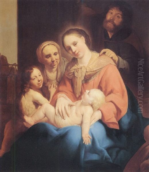 Holy Family With The Young Saint John The Baptist Oil Painting by Pieter Fransz de Grebber