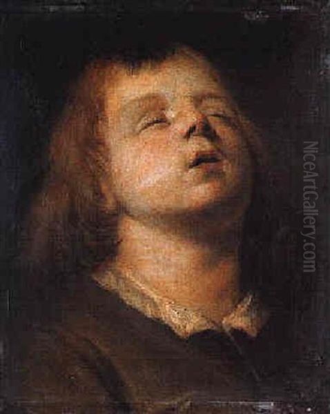 The Head Of A Sleeping Child Oil Painting by Pieter Fransz de Grebber