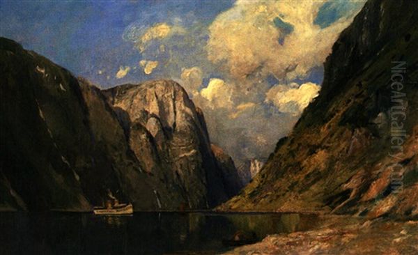 Blick In Den Sommerlichen Hardanger Fjord Oil Painting by Fritz Grebe