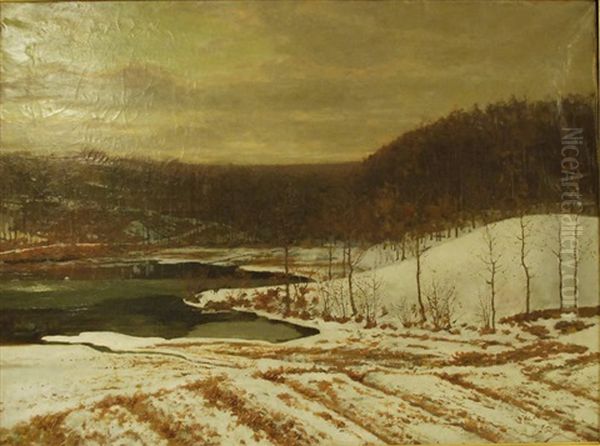 Paysage De Neige Oil Painting by Jean Baptiste de Greef