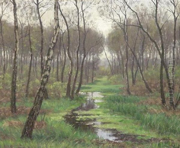 Im Birkenwald Oil Painting by Peter Greeff